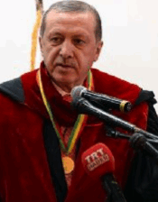 President Erdogan at AAU after receiving honorary degree Thursday (Credit: TurkishPress)